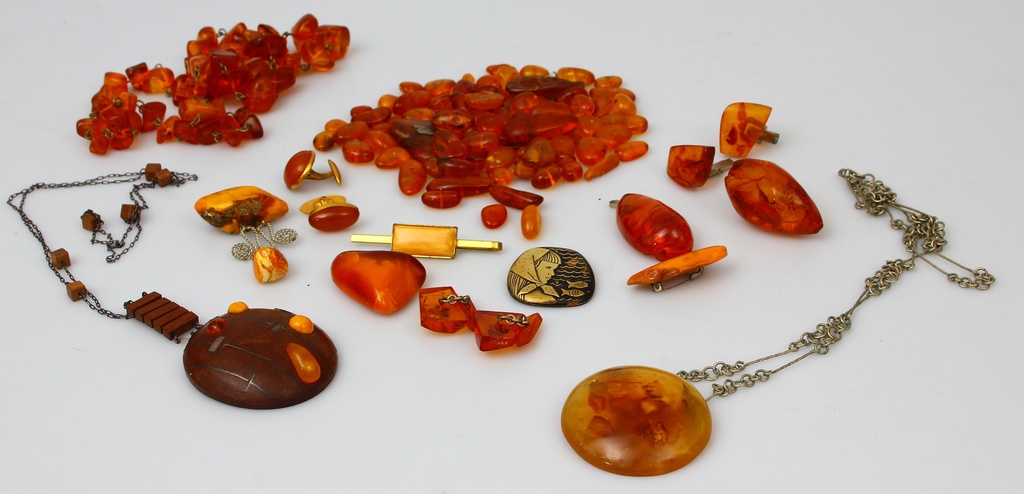 Collection of various amber products