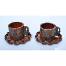 Ceramic cups with saucers 2 pcs.