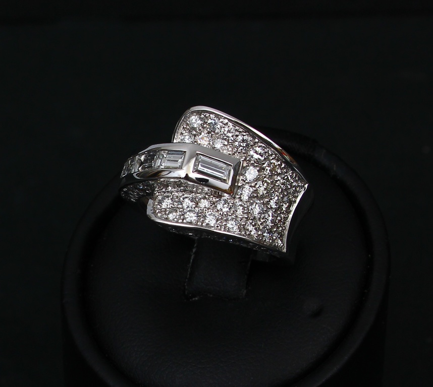 White gold ring with diamonds