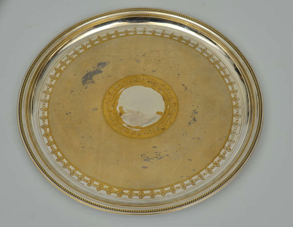 Silver-plated metal tray