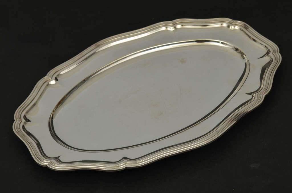 Silver-plated metal tray