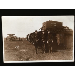 Car tank regiment tank with crew at Daugavgriva shooting range. 1928 