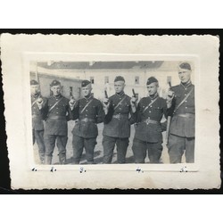 Latvian army officers with pistols 