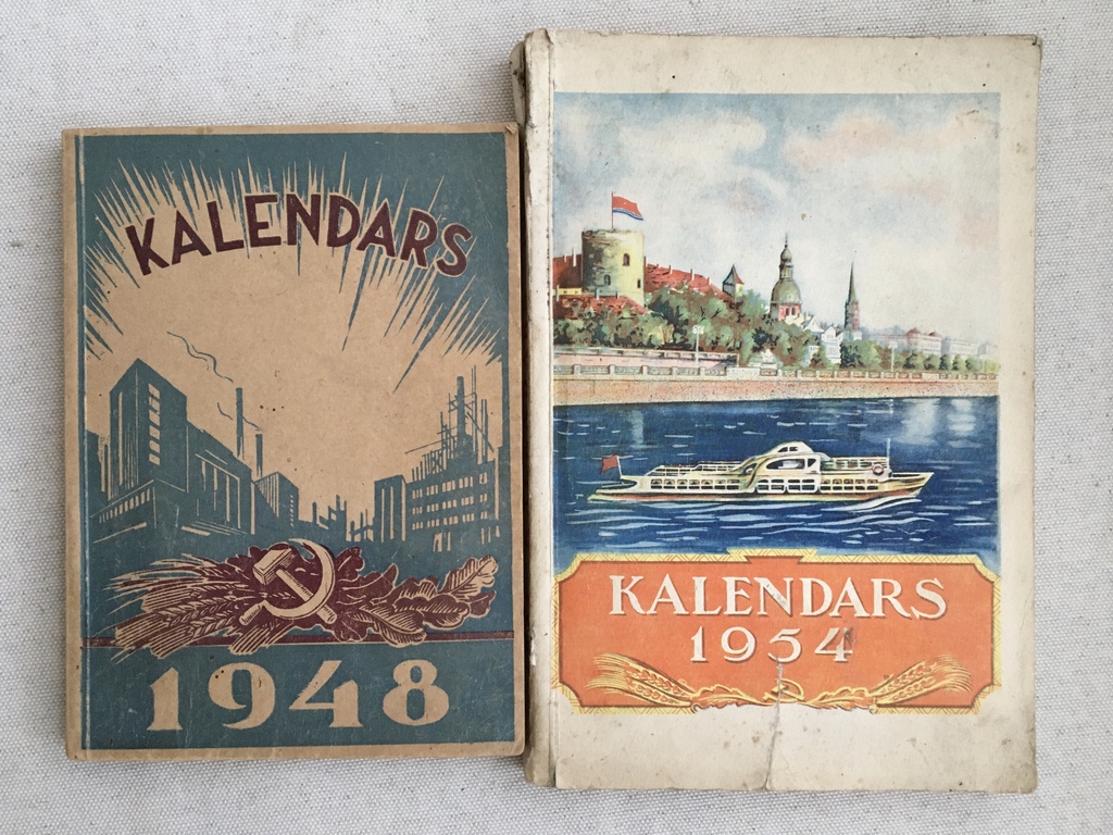 Soviet Latvian Calendars. 2 pcs. 1948 and 1954