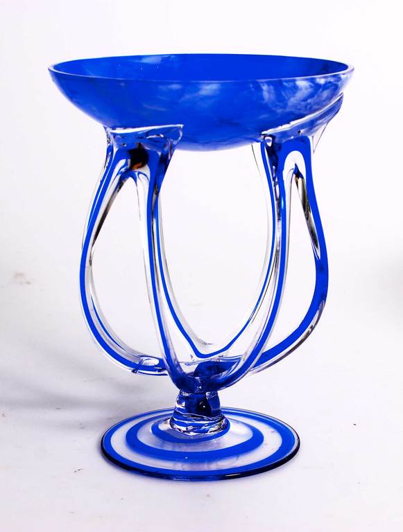 Cobalt glass sweets container