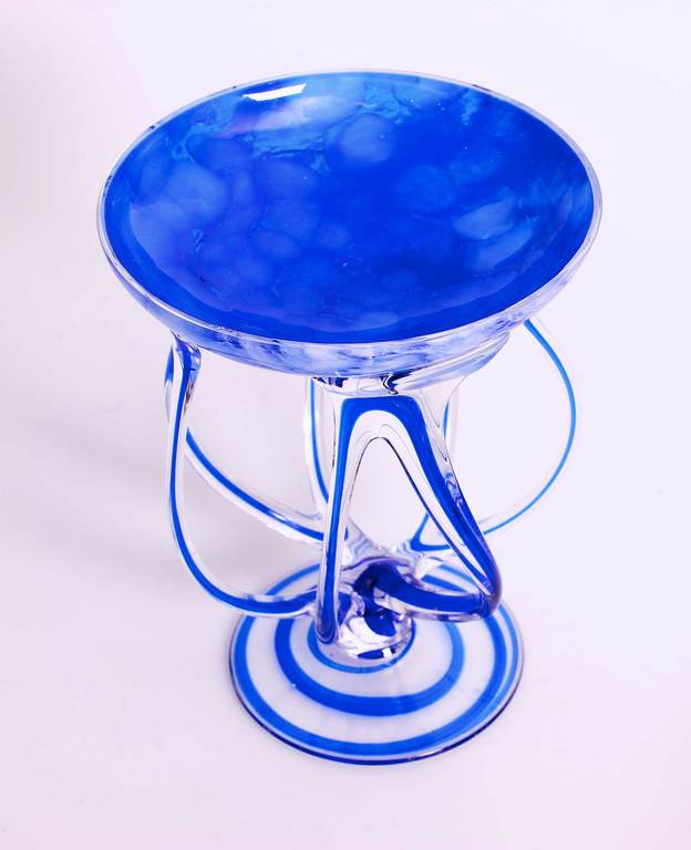 Cobalt glass sweets container