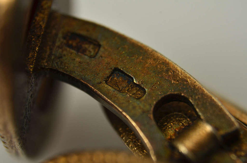 Silver cufflinks with amber