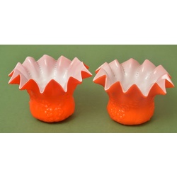 Orange glass dome 2 pcs