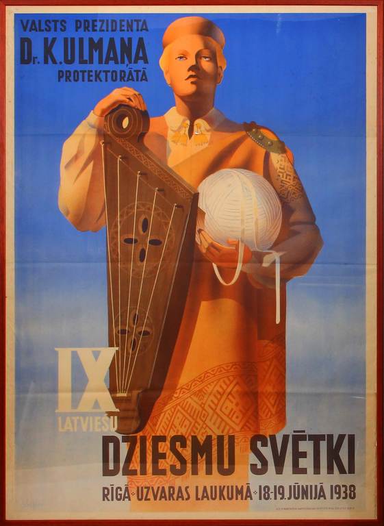 Poster of the President of the State Dr. K. Ulmanis Protectorate - Song Festival
