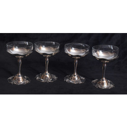 Шампанские бокали в серебряной отделки (4 шт.)