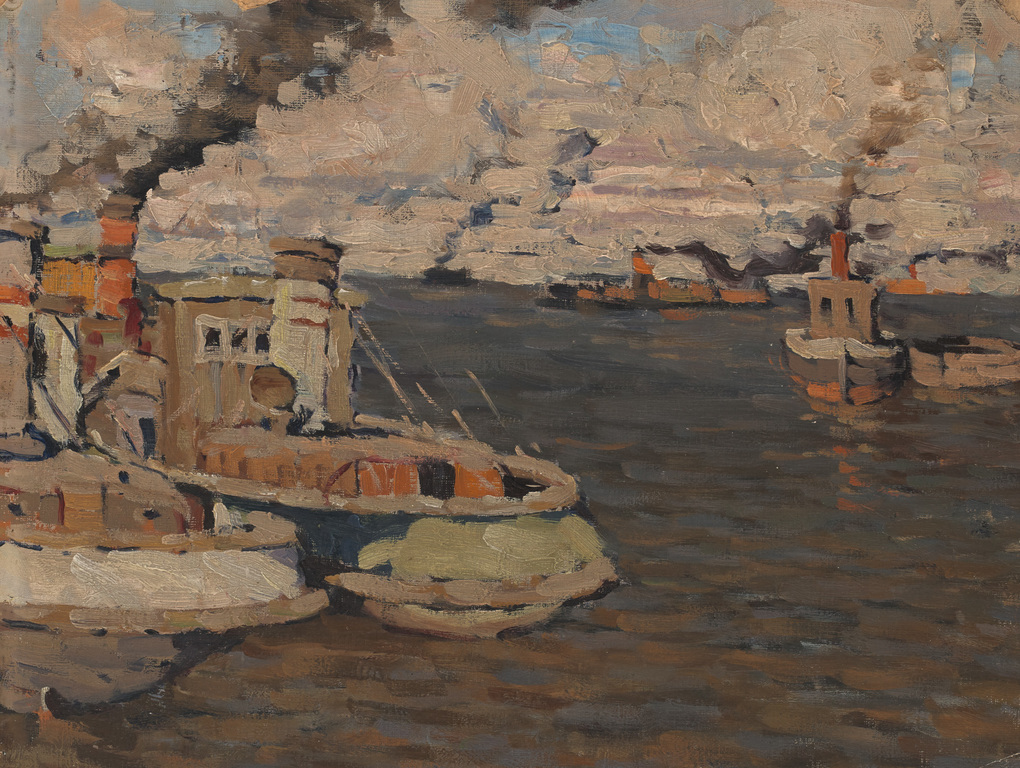 Landscape with boats (Fishing port)
