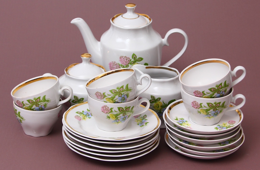 Unused coffee porcelain set 