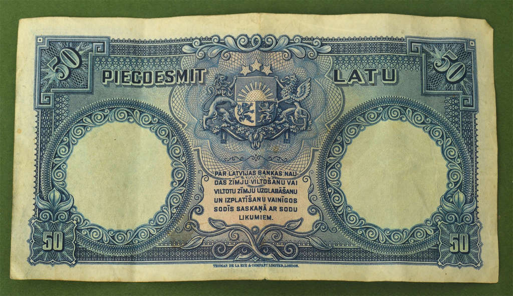 Fifty lats banknote
