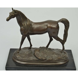 Bronze horse with a marble base