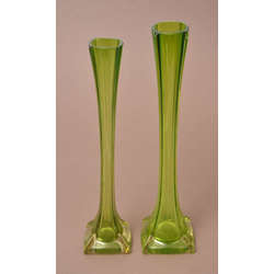 Green glass vases 2 pcs.