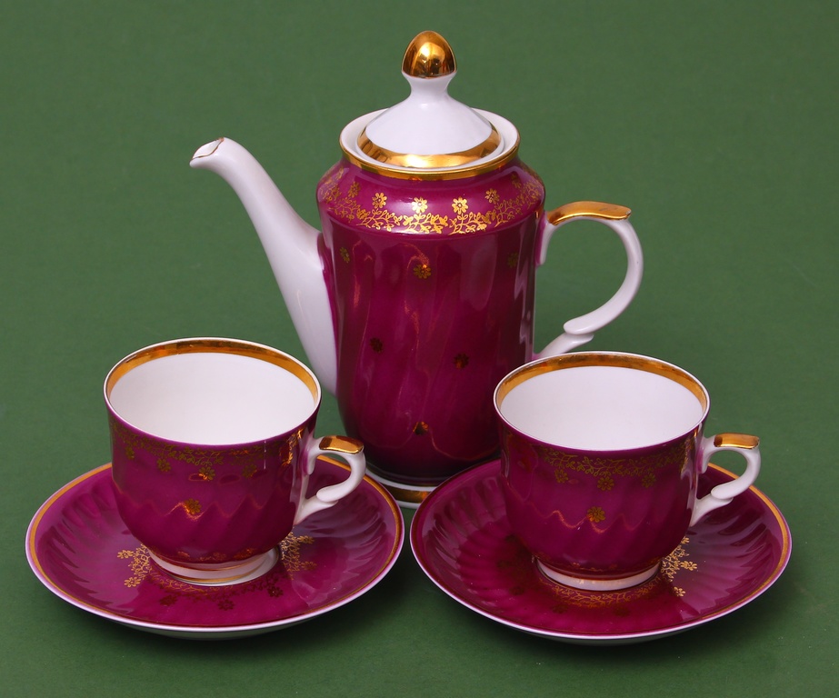 Porcelain coffee set for two people