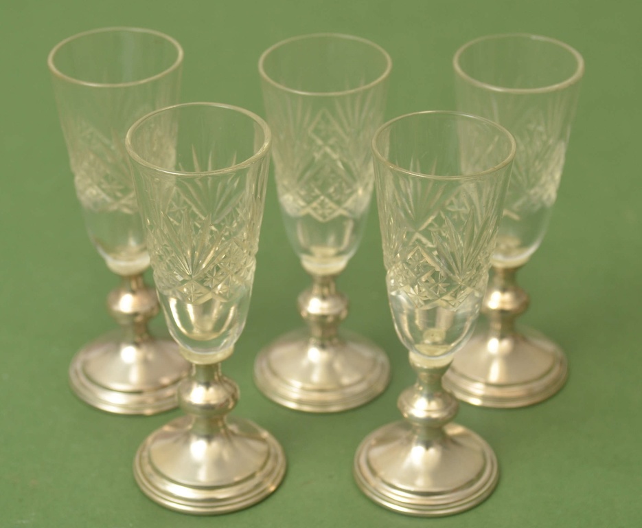 Glasses with 84th grade silver (5 pcs)