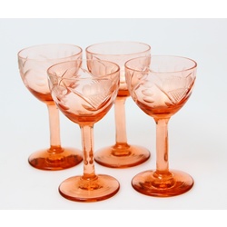 Colored glass glasses of Ilguciems glass factory (4 pcs.)