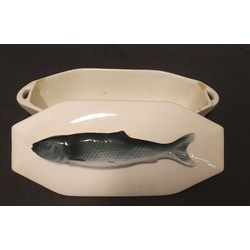 Kuznetsov earthenware bowl with lid Fish