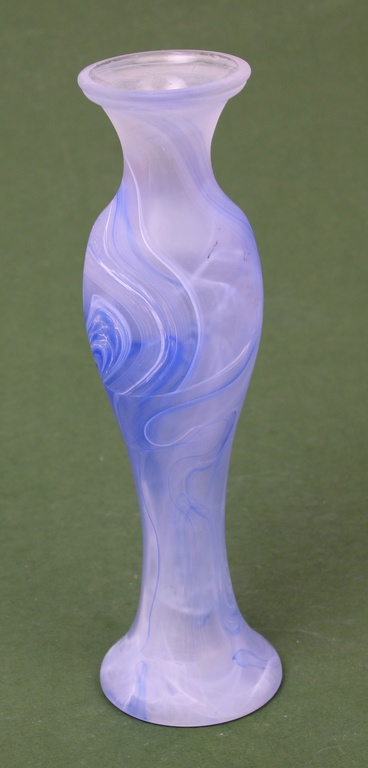 Blue glass vase