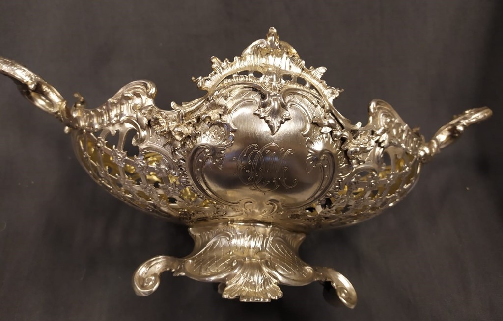 Gilded silver fruit bowl
