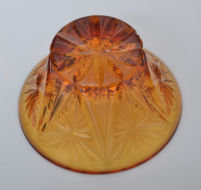 Amber colour glass bowl