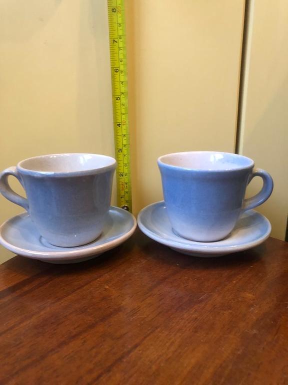 2 ceramic cups with saucers, Riga ceramics factory, 20th cent.