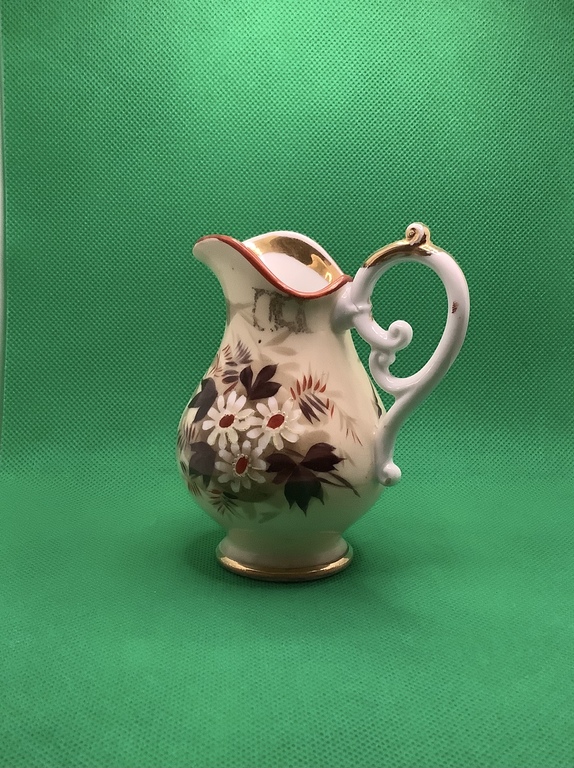 Coffee service (coffee pot, milk jug and sugar bowl) Russia, without hallmark.Hand-painted.Kuznetsov