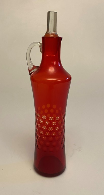 Red glass decanter