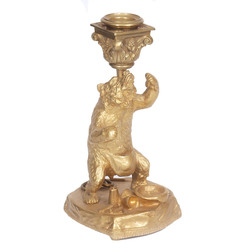 Gilded bronze candlestick 'Bear'