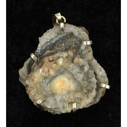 Silver Jugenstyle pendant with natural gemstone