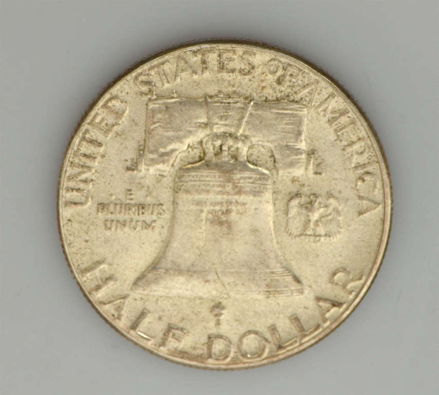 Серебряная монета 50 центов Франклин