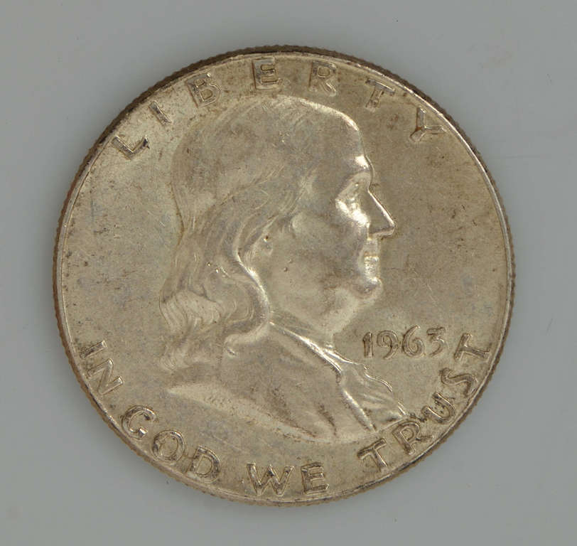 Серебряная монета 50 центов Франклин