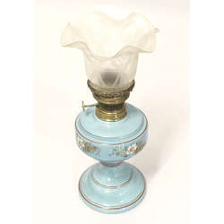 Art Nouveau glass kerosene lamp