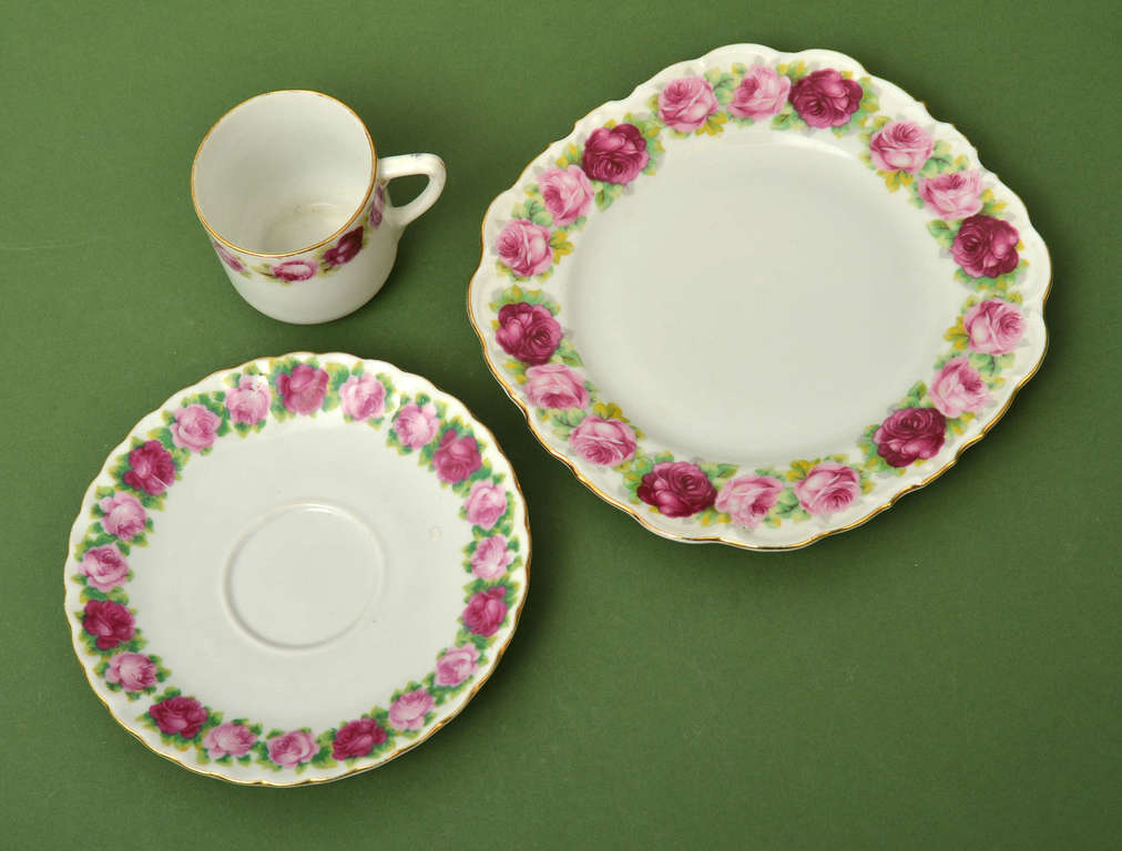 Porcelain trio - cup, saucer, plate 