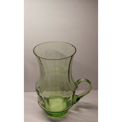 Jar of glass juice. Ilguciems glass? Stained glass jug. Green. Defect-rejection.