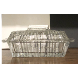 Crystal butter dish with lid