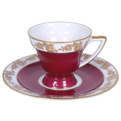 Porcelain mocha cup with saucer