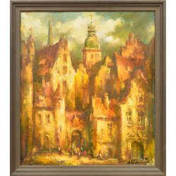 Oil painting Old Riga by Andrejs Rozenbergs