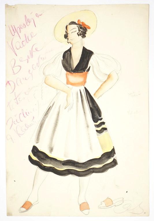Sketch of the costume for the show