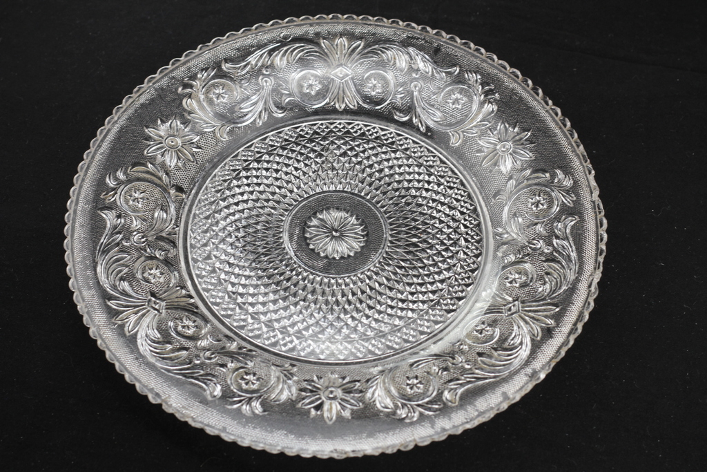 Two crystal serving dishes