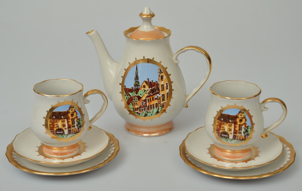 Partial porcelain coffee set 