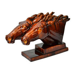 Ceramic sculpture Horse Heads