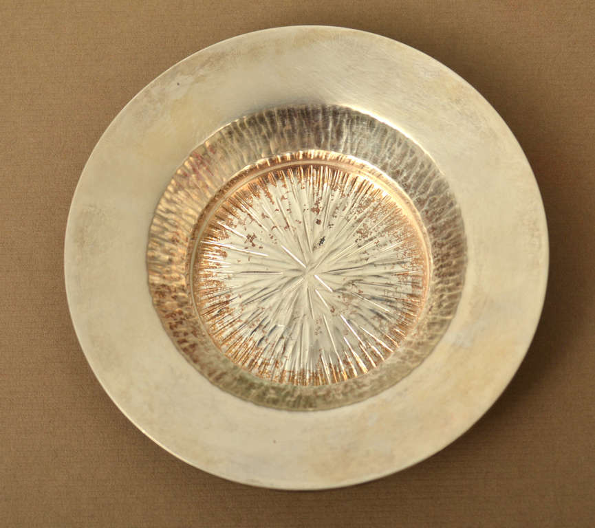Decorative silver dish in the original box