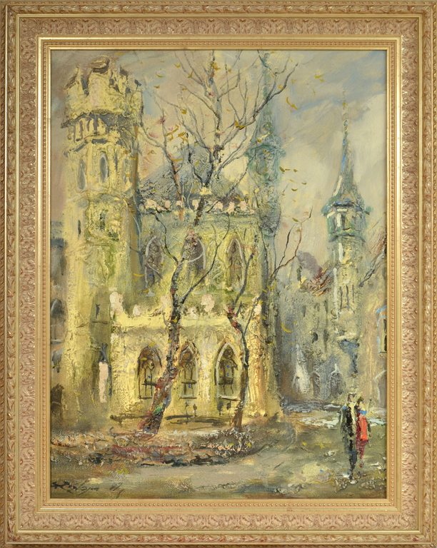 Oil painting Old Riga by Dailis Rozlapa