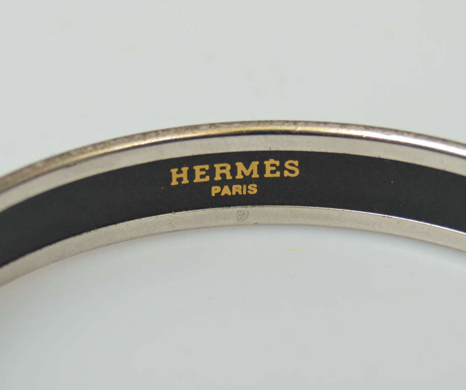 Hermes silver bracelet with variously colored enamel