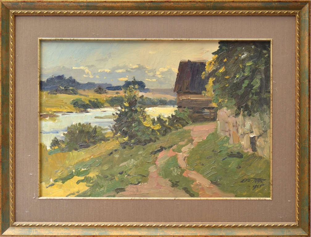 Oil painting Landscape With a River by Edgars Vinters