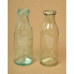 Light green glass bottles (2 pcs)