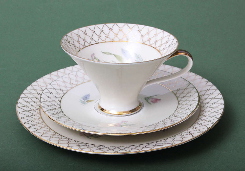 Porcelain trio - cup, saucer, plate