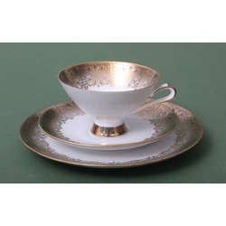 Porcelain trio - cup, saucer and plate